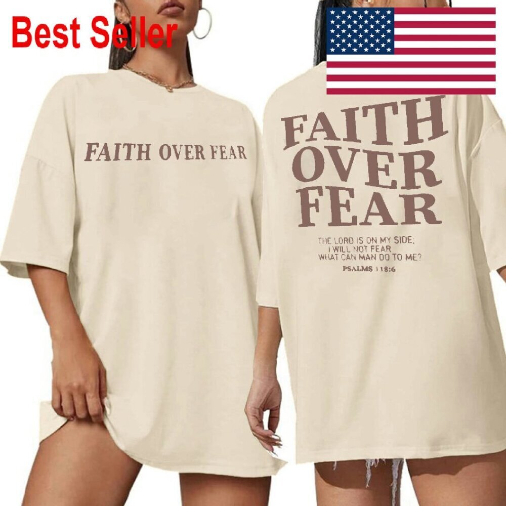 Oversized Faith Graphic Tee Drop Shoulder Workout Gym Casual Chic